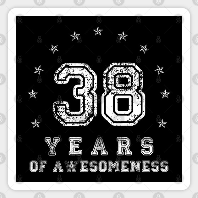 Vintage 38 years of awesomeness Sticker by opippi